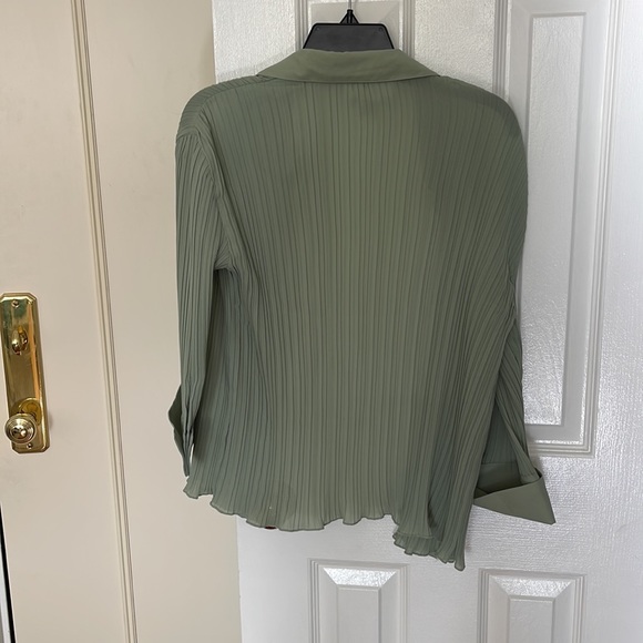 Sage Pleated Blouse - Picture 2 of 2